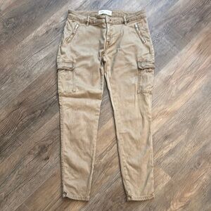 Zara Women’s Size 8?‎ Tan Cropped Ankle Jeans Relaxed Fit Cargo